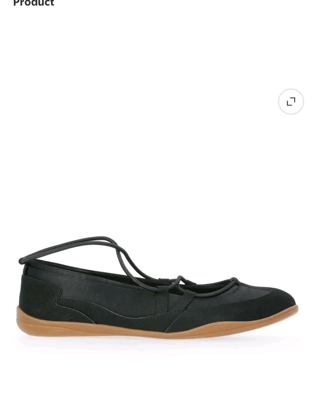 No Boundaries Black Crisscross Lace Ballet Flat - Picture 3 of 7